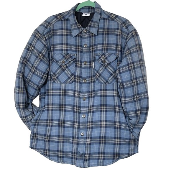 Sorel Men's Blue Plaid Heavy-Duty Shacket Size Med Outdoors Winter Gingham Snow - Picture 1 of 8